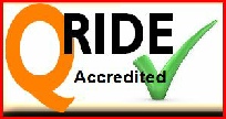 Learn2ride Qride accredited logo.  Qride course  information and details .